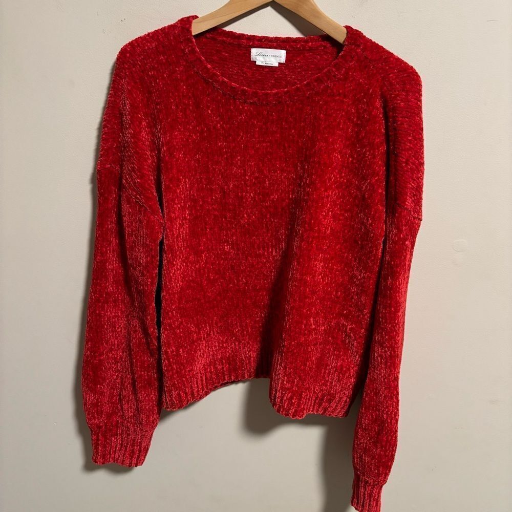 LOVERS + FRIENDS Riner Chenille Sweater Revolve Red- Size Medium - Picture 3 of 10